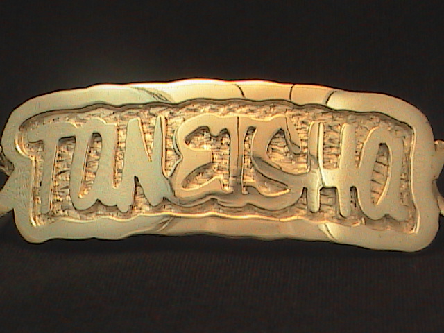 Sterling Silver Cuban Link Bracelet with Name Plate